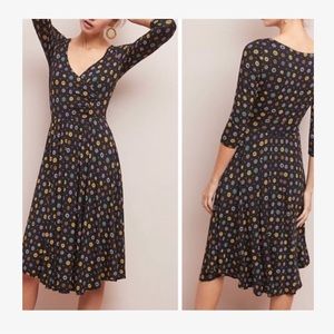 Anthropologie Black Floral Dress